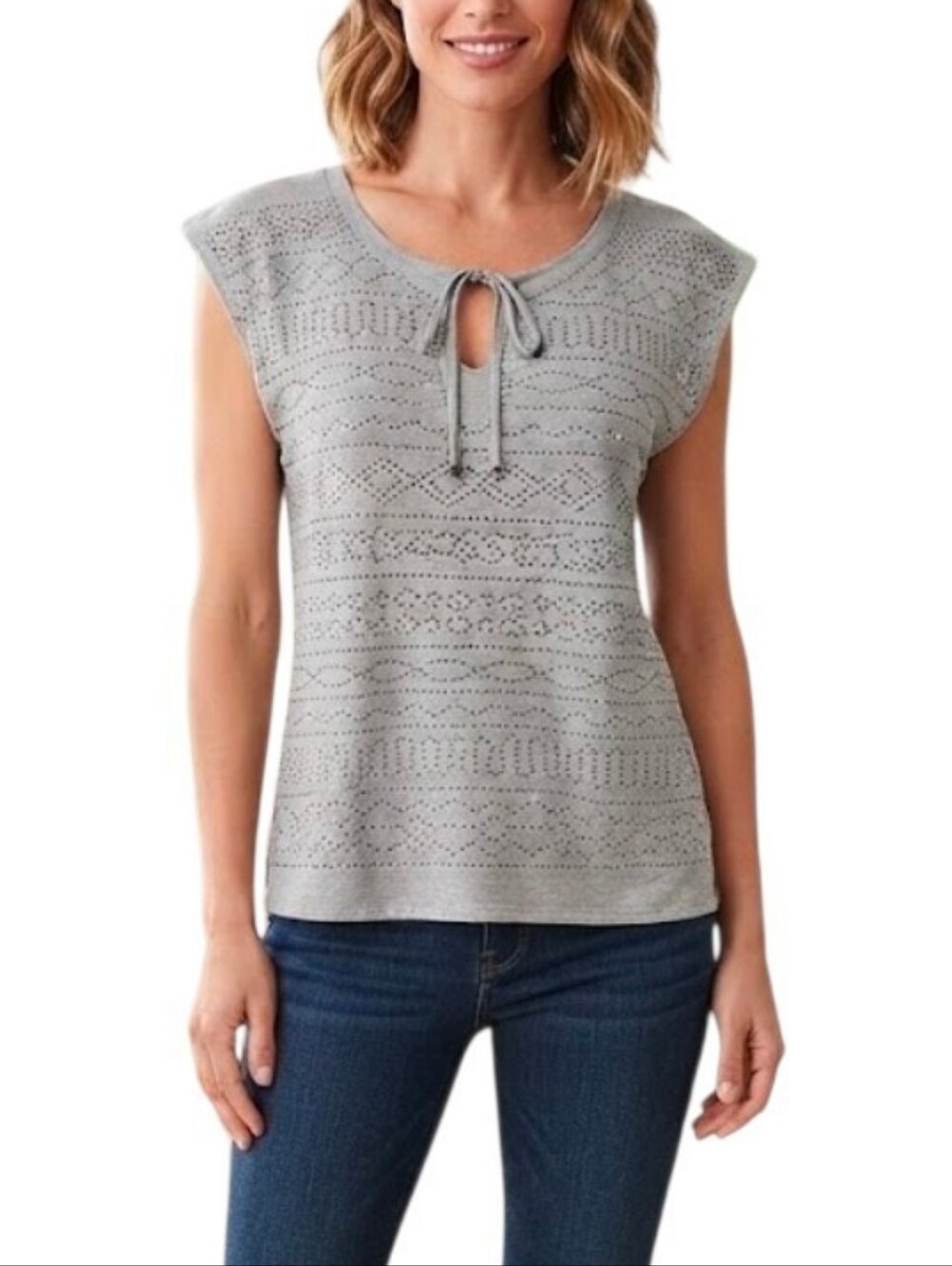 Banana Republic Gray Studded Top Shirt Size Small